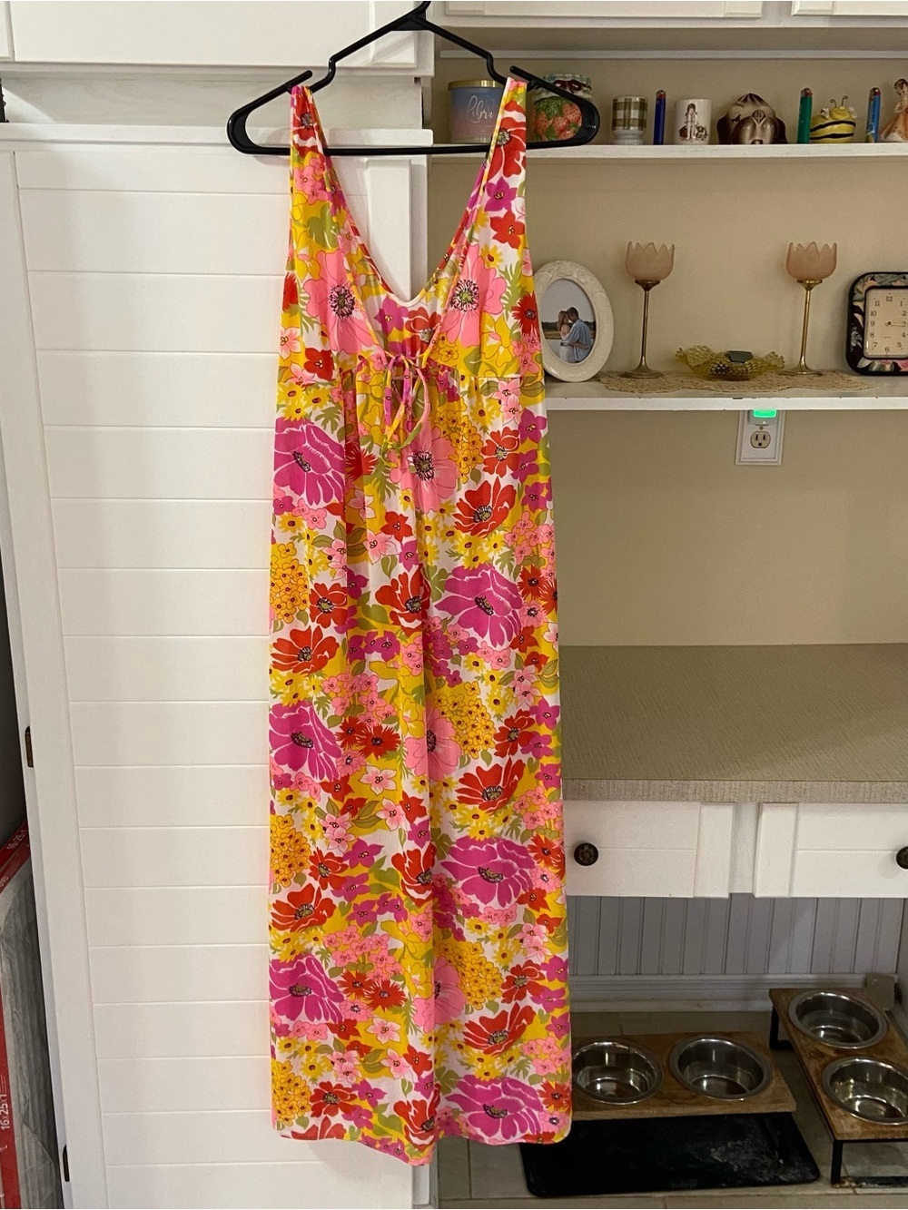 Vintage Hippie Vibrant Floral Slip Maxi Dress